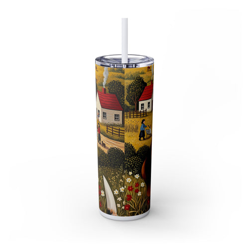 Skinny Tumbler with Straw – 20 oz Stainless Steel Cup