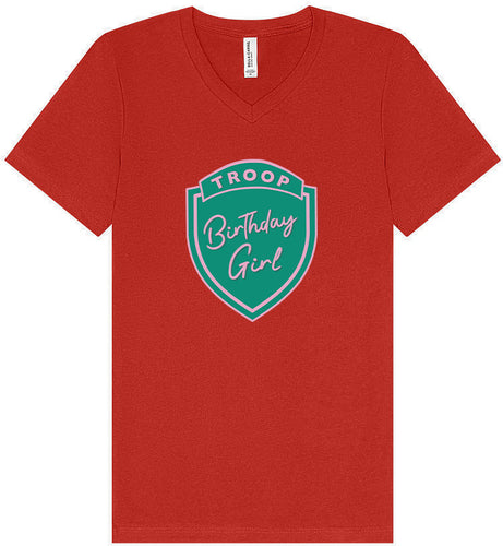 Troop Birthday Girl Unisex V-Neck Shirt