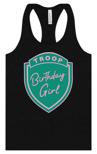 Troop Birthday Girl Women's Racerback Tank