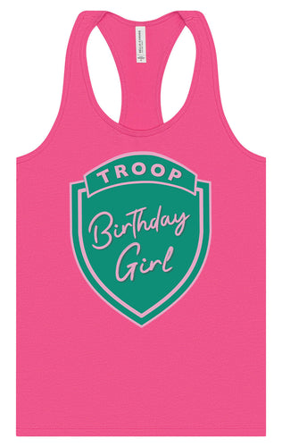 Troop Birthday Girl Women's Racerback Tank