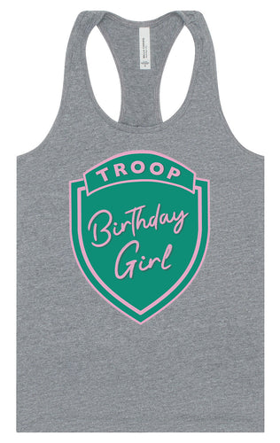 Troop Birthday Girl Women's Racerback Tank
