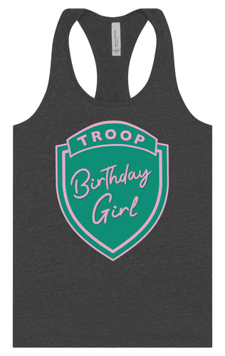 Troop Birthday Girl Women's Racerback Tank