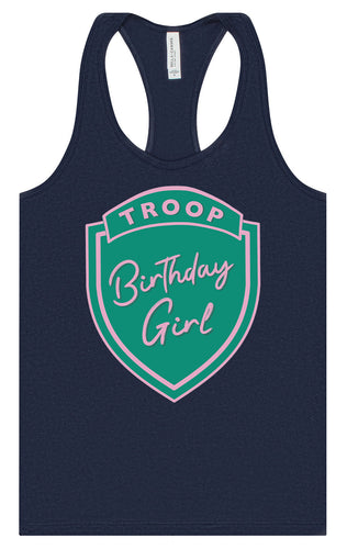 Troop Birthday Girl Women's Racerback Tank