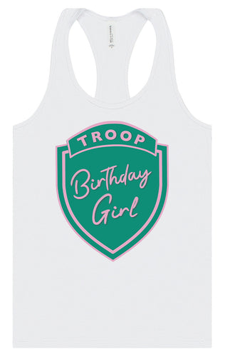 Troop Birthday Girl Women's Racerback Tank