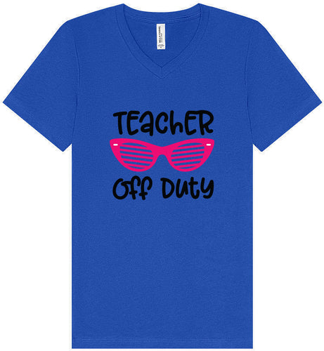 Teacher Off Duty Unisex V-Neck Shirt