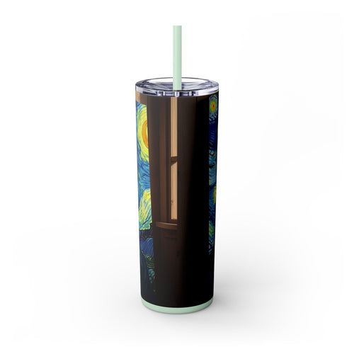 Skinny Tumbler with Straw – 20 oz Stainless Steel Cup