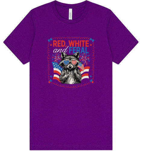 Red, White, Feral Adult Bella Canvas Shirt