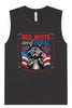 Red, White, Feral Muscle Tank