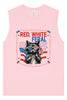 Red, White, Feral Muscle Tank