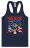 Red, White, Feral Women's Racerback Tank