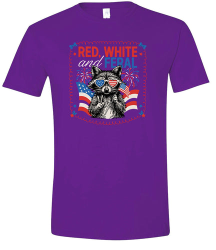 Red, White, Feral Adult Gildan Soft Shirt