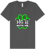 Neon Paws He's With Me Unisex V-Neck Shirt