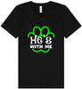 Neon Paws He's With Me Unisex V-Neck Shirt