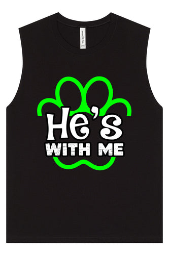 Neon Paws He's With Me Muscle Tank