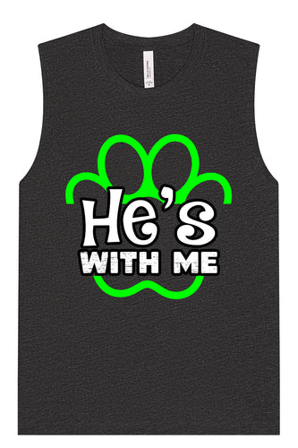 Neon Paws He's With Me Muscle Tank