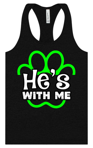 Neon Paws He's With Me Women's Racerback Tank