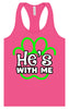 Neon Paws He's With Me Women's Racerback Tank