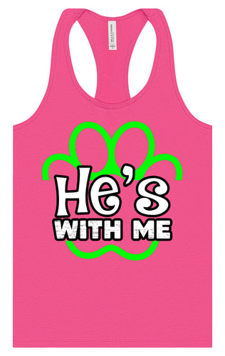 Neon Paws He's With Me Women's Racerback Tank