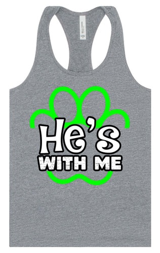 Neon Paws He's With Me Women's Racerback Tank