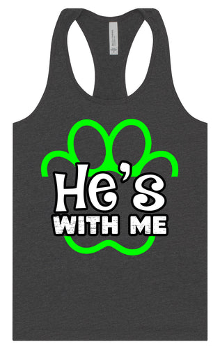 Neon Paws He's With Me Women's Racerback Tank