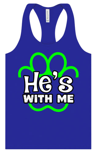 Neon Paws He's With Me Women's Racerback Tank
