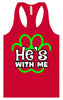 Neon Paws He's With Me Women's Racerback Tank