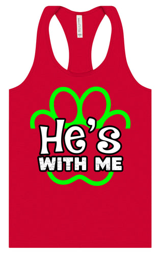 Neon Paws He's With Me Women's Racerback Tank
