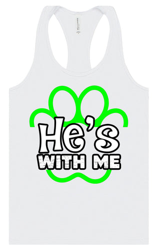 Neon Paws He's With Me Women's Racerback Tank