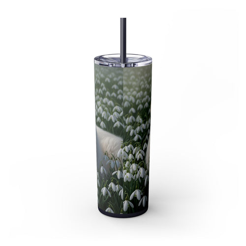 Skinny Tumbler with Straw – 20 oz Stainless Steel Cup