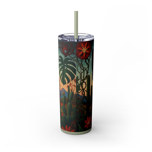 Skinny Tumbler with Straw – 20 oz Stainless Steel Cup