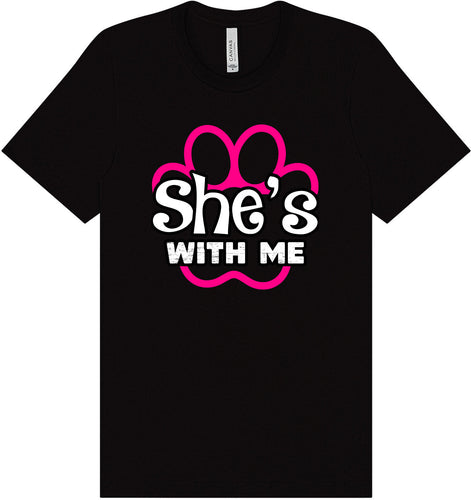Neon Paws She's With Me Adult Bella Canvas Shirt