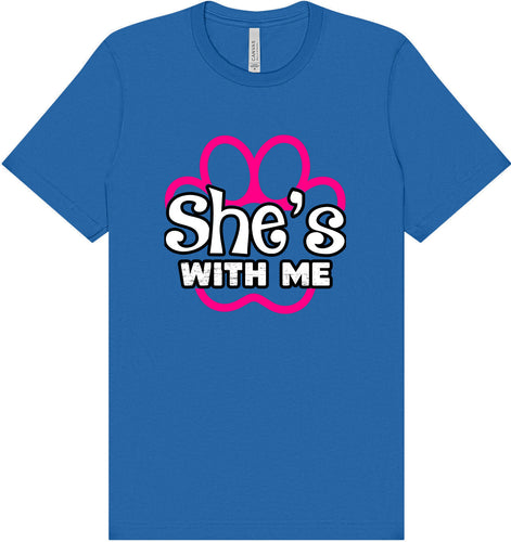 Neon Paws She's With Me Adult Bella Canvas Shirt