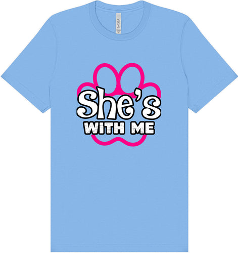 Neon Paws She's With Me Adult Bella Canvas Shirt