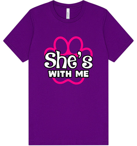 Neon Paws She's With Me Adult Bella Canvas Shirt