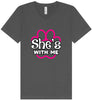 Neon Paws She's With Me Unisex V-Neck Shirt