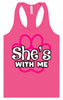 Neon Paws She's With Me Women's Racerback Tank