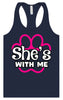 Neon Paws She's With Me Women's Racerback Tank