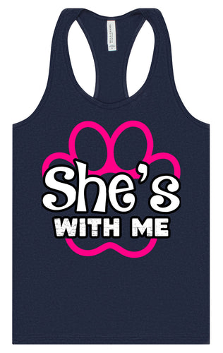 Neon Paws She's With Me Women's Racerback Tank