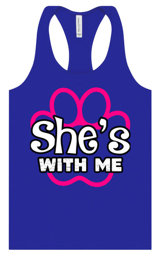 Neon Paws She's With Me Women's Racerback Tank