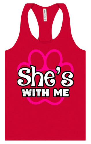 Neon Paws She's With Me Women's Racerback Tank