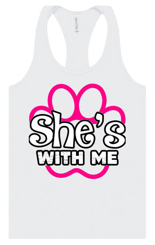 Neon Paws She's With Me Women's Racerback Tank