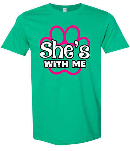 Neon Paws She's With Me Adult Gildan Soft Shirt