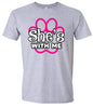Neon Paws She's With Me Adult Gildan Soft Shirt