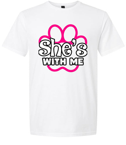 Neon Paws She's With Me Adult Gildan Soft Shirt