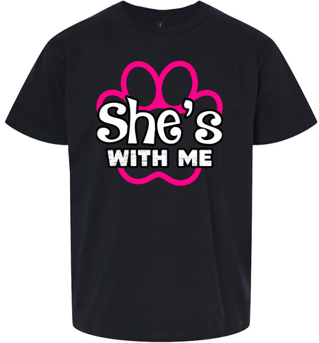Neon Paws She's With Me Children's Gildan Soft Shirt