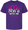 Neon Paws She's With Me Children's Gildan Soft Shirt