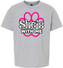 Neon Paws She's With Me Children's Gildan Soft Shirt