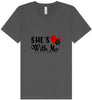 Cutesy She's With Me Unisex V-Neck Shirt
