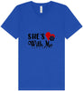 Cutesy She's With Me Unisex V-Neck Shirt
