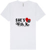 Cutesy She's With Me Unisex V-Neck Shirt